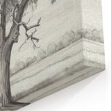 Vintage Oak Tree Sketch Art – Classic Monochrome Nature Print