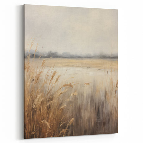 Vintage Lakeside Reed Art – Classic Tranquil Nature Wall Print