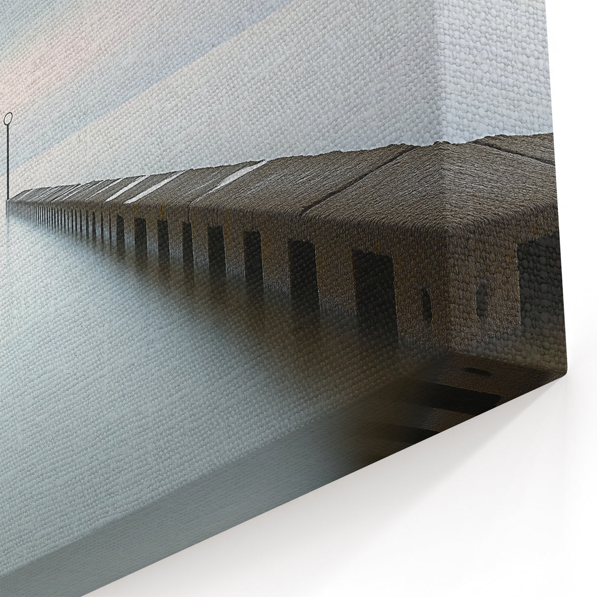 Modern Office Art - Minimalist Pier & Horizon Canvas Print