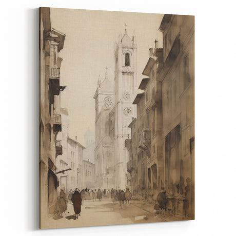 Historic European Cityscape – Vintage Landscape Wall Art