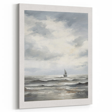 Stormy Seascape & Sailboat – Vintage Landscape Wall Art