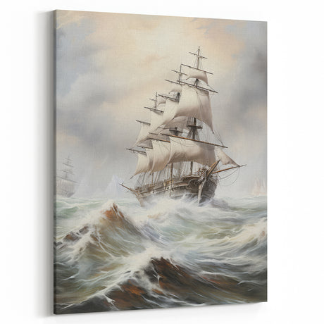 Vintage Tall Ship in Storm – Classic Maritime Wall Art