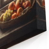 Rustic Fruit Basket - Vintage-Inspired Kitchen Wall Art