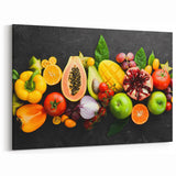 Tropical Fruit Medley - Vibrant Kitchen Wall Art for Fresh Decor