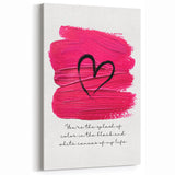 Modern Typography Wall Art - Pink Heart Quote Canvas Print