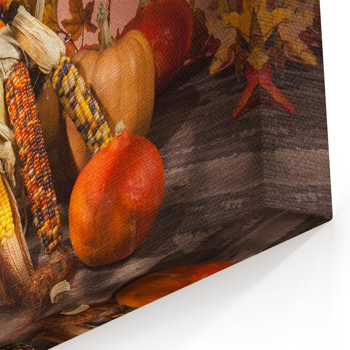 Harvest Season Kitchen Art – Rustic Pumpkin & Corn Wall Print