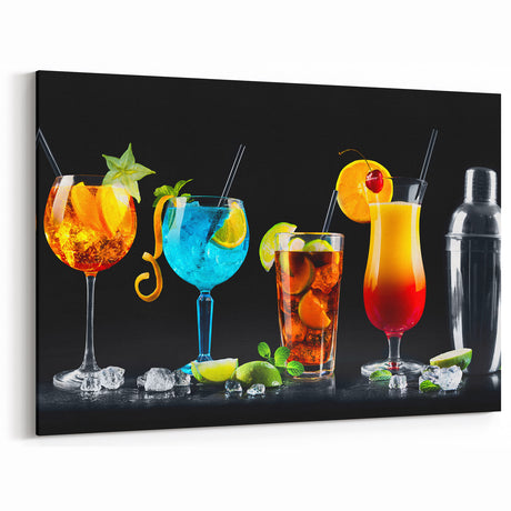 Colorful Cocktail Bar Art – Vibrant Drinks Kitchen Wall Print
