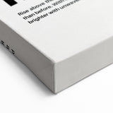 Monochrome Motivational Typography Art Print - "Rise" Canvas