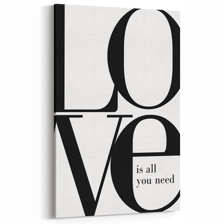 Modern Typography Wall Art - "LOVE" Inspirational Canvas Print