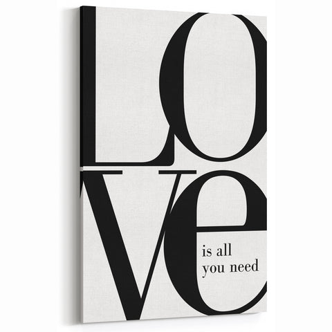 Modern Typography Wall Art - "LOVE" Inspirational Canvas Print