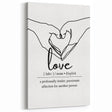 Minimalist Typography Wall Art - "Love" Definition Canvas Print