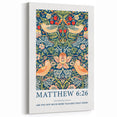 Biblical Typography Wall Art - Matthew 6:26 Floral Canvas Print