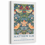 Biblical Typography Wall Art - Matthew 6:26 Floral Canvas Print