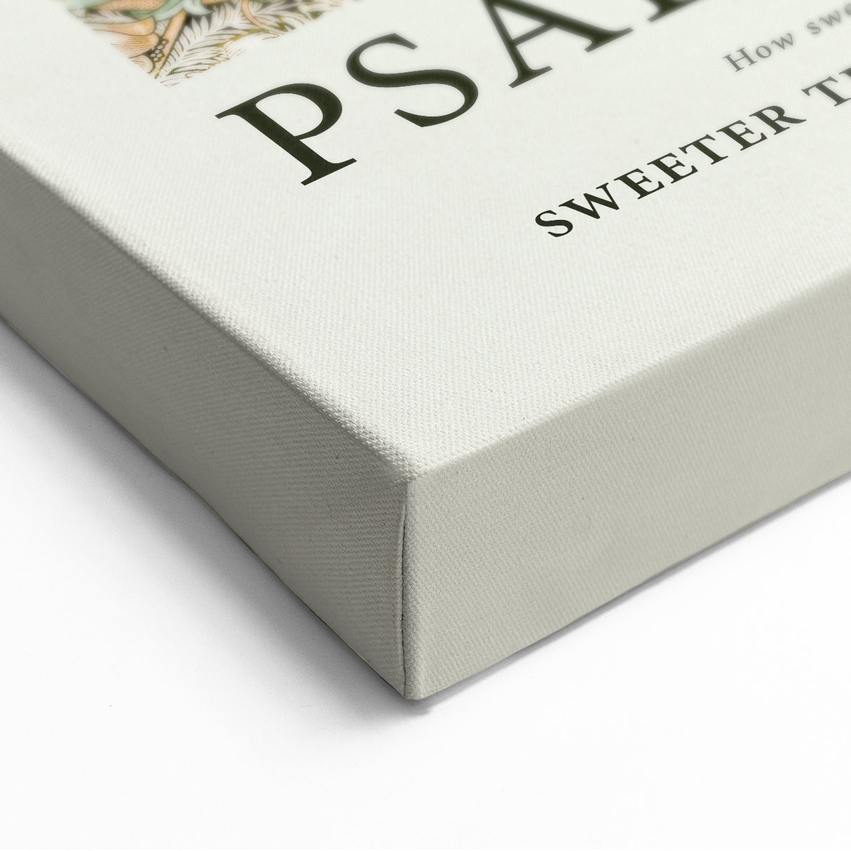 Biblical Typography Wall Art - Psalm 119:103 Floral Canvas Print