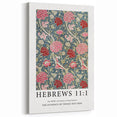 Biblical Typography Wall Art - Hebrews 11:1 Floral Canvas Print