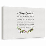 Inspirational Typography Art - Joshua 1:9 Strength Canvas Print