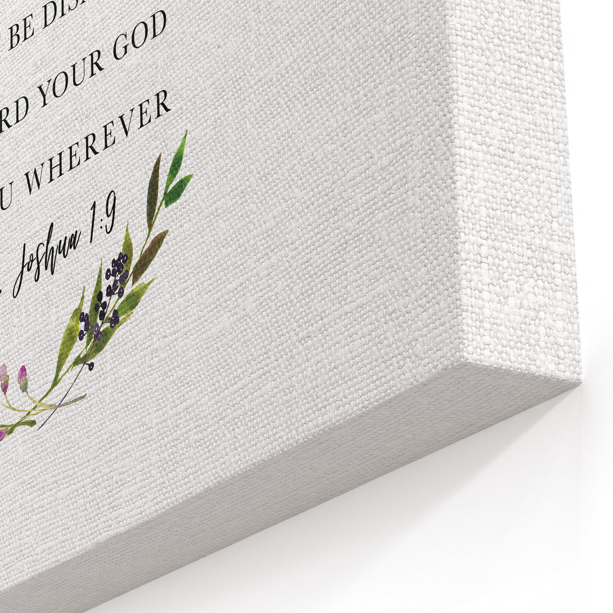 Inspirational Typography Art - Joshua 1:9 Strength Canvas Print