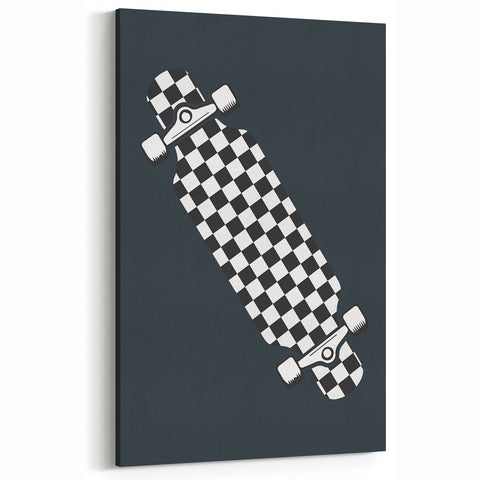Skateboard Checkered - Boys Room Wall Art Kids Decor