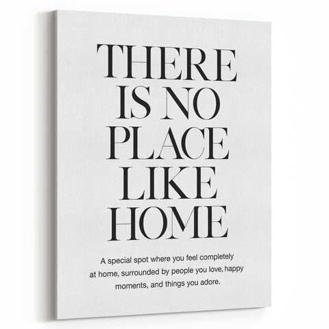 "There is No Place Like Home" Typography Canvas Art