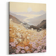 Vintage Landscape Art – Serene Countryside Views with Retro Flowers