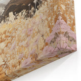 Vintage Landscape Art – Serene Countryside Views with Retro Flowers