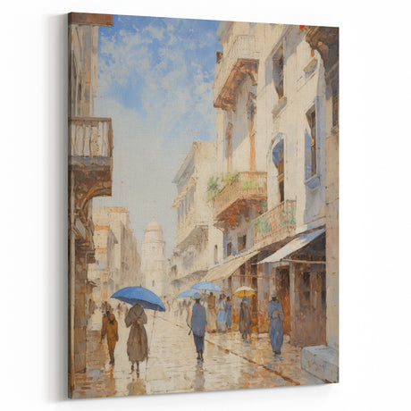 Vintage Landscape Art – Historic Cityscape Print – Retro Street Scene Wall Art