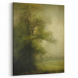 Vintage Landscape Art – Tranquil Tree in Misty Field – Antique Nature Wall Art