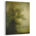 Vintage Landscape Art – Tranquil Tree in Misty Field – Antique Nature Wall Art