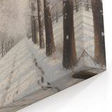 Vintage Landscape Art – Snowy Winter Pathway – Antique Winter Scene Wall Art