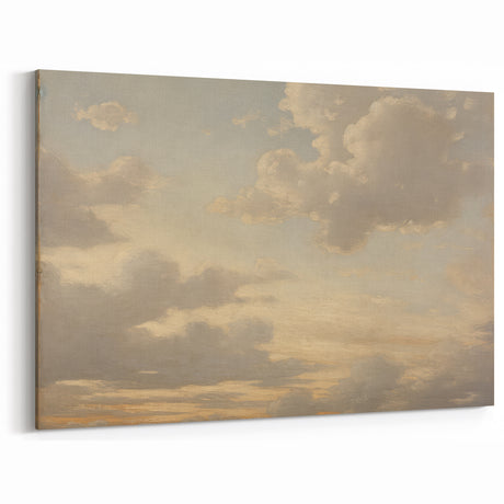 Vintage Landscape Art – Dramatic Sky with Soft Clouds – Antique Cloudscape Wall Art