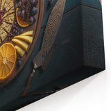 Elegant Cheese & Citrus Platter – Rustic Kitchen Wall Art