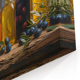 Rustic Olive Oil Bottles – Mediterranean Framed Kitchen Prints