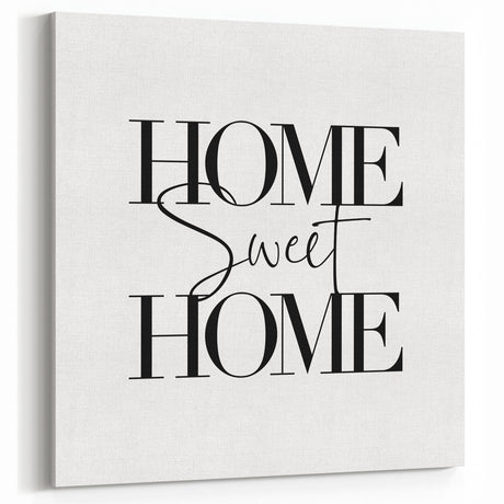 Home Sweet Home - Modern Typography Wall Art Canvas Print