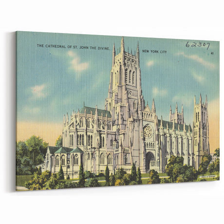 St. John Cathedral Poster – Vintage New York City Travel Art