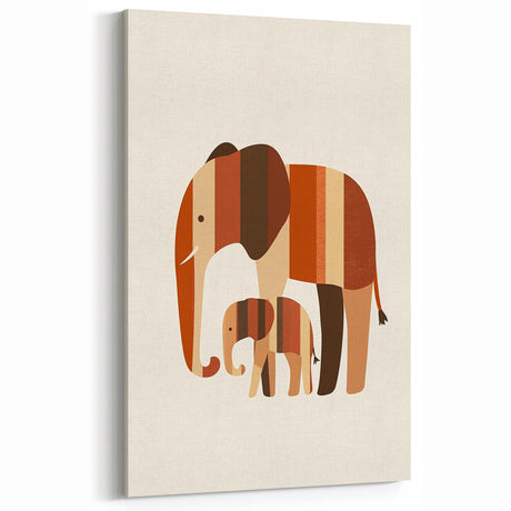 Boys Room Wall Art – Safari Elephant Duo
