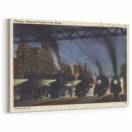 Vintage Chicago Railroad Poster - Retro Train Travel Art