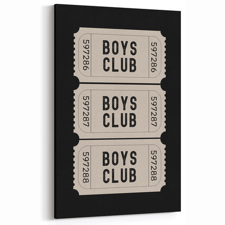 Boys Club Ticket Wall Art – Kids Wall Art Prints for Playroom