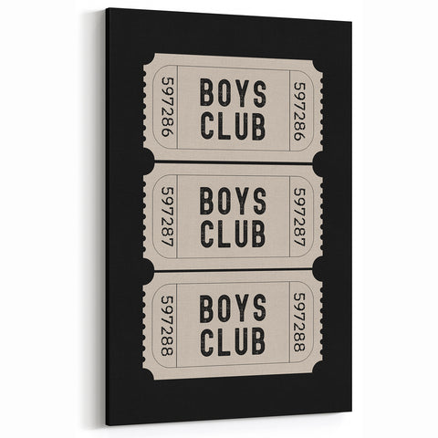 Boys Club Ticket Wall Art – Kids Wall Art Prints for Playroom