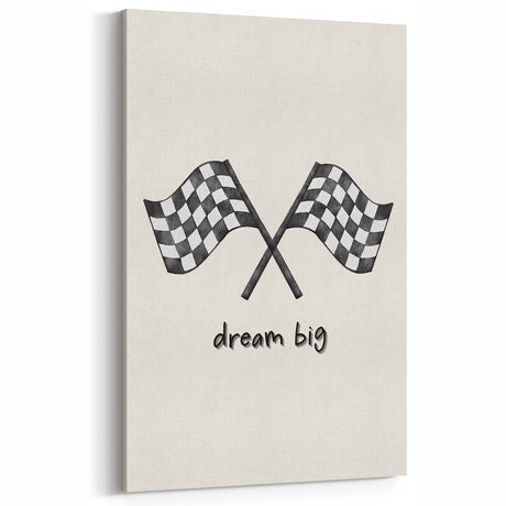 Racing Dream Big Boys Room Wall Art – Kids Wall Art Prints
