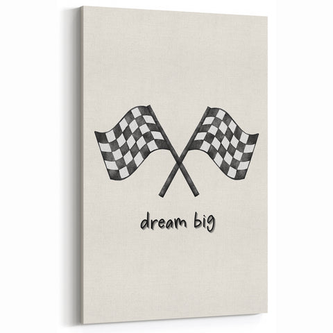 Racing Dream Big Boys Room Wall Art – Kids Wall Art Prints