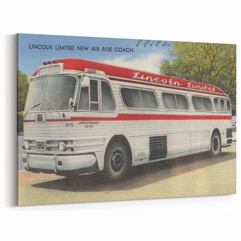 Vintage Lincoln Limited Bus Poster - Retro Travel Art
