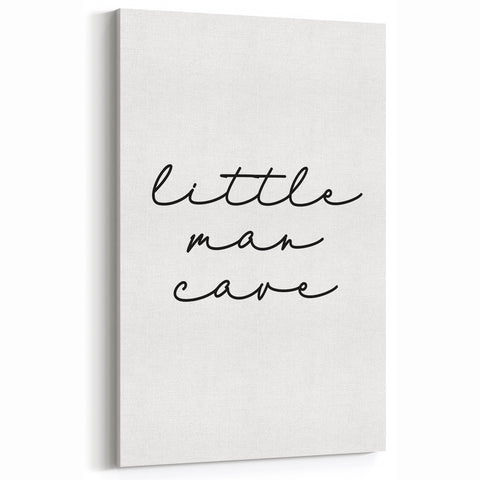 Modern Typography “Little Man Cave” Art Print for Kids Room