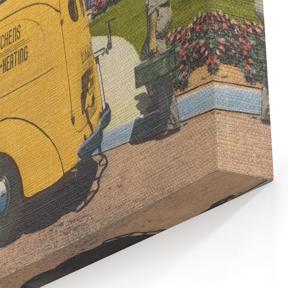 Vintage H.T. Kitchens Plumbing Van Poster - Retro Service Art