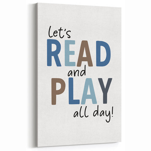 Let's Read and Play - Boys Room Wall Art Kids Wall Art Prints