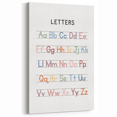 Alphabet Typography Art Print – Colorful ABC Wall Art for Kids