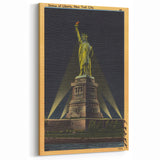 Vintage Travel Poster - Statue of Liberty at Night, NYC