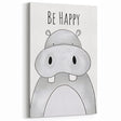Be Happy Hippo - Boys Room Wall Art Kids Wall Art Prints