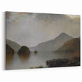 Vintage Landscape Art: Majestic Mountain and Lake Print