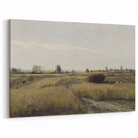 Vintage Landscape Art - Rural Countryside Harvest Canvas Print