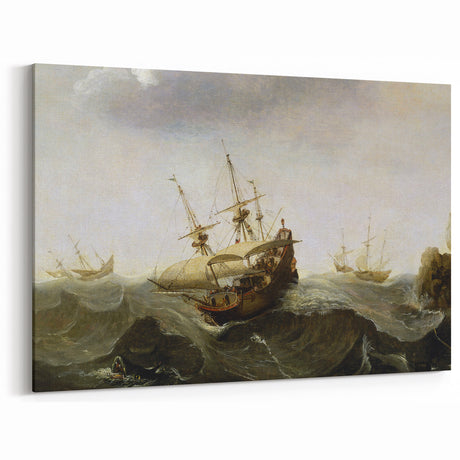 Vintage Seascape Art - Historic Ocean Waves Canvas